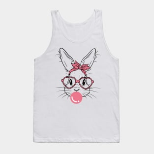 Bunny Face With Heart Glasses For Boys Men Kids Easter Day Shirt Tank Top